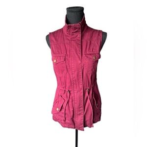Harper Heritage Burgundy Utility Vest Small – Preppy Y2K Fishermancore Retrocore